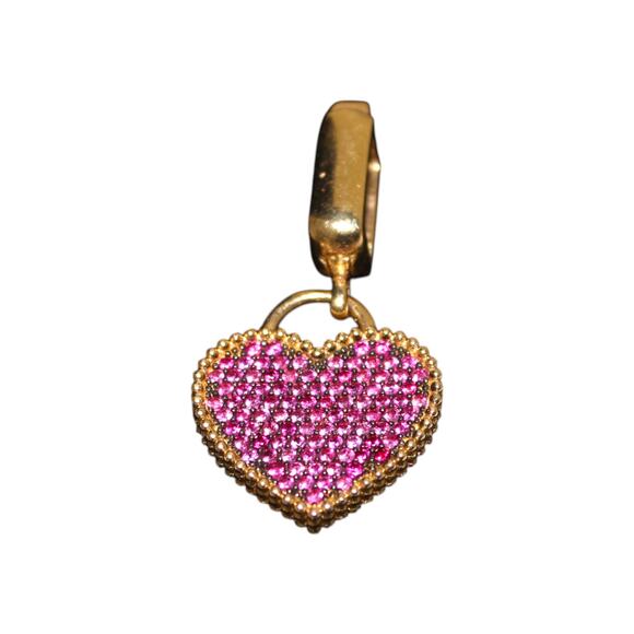 Double-sided 14k Gold Full Crystal Necklace Pendant Charm 4.6 Grams - Picture 6 of 9